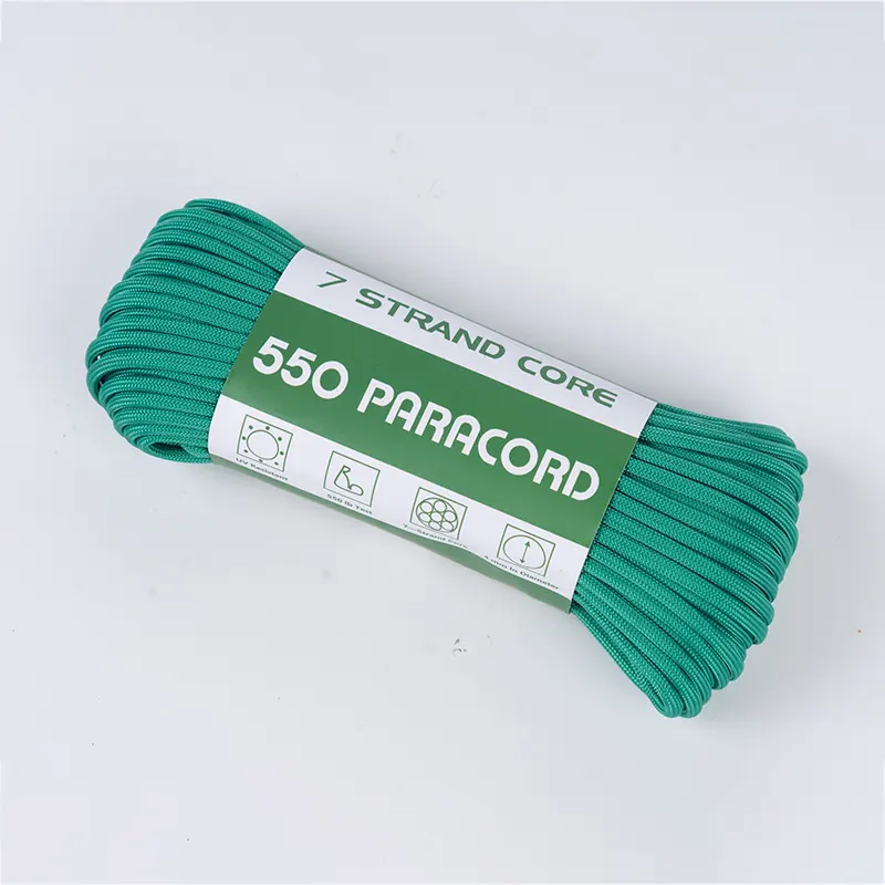 7 Strand Core 4mm ठोस हरियो 550 Polyester Paracord