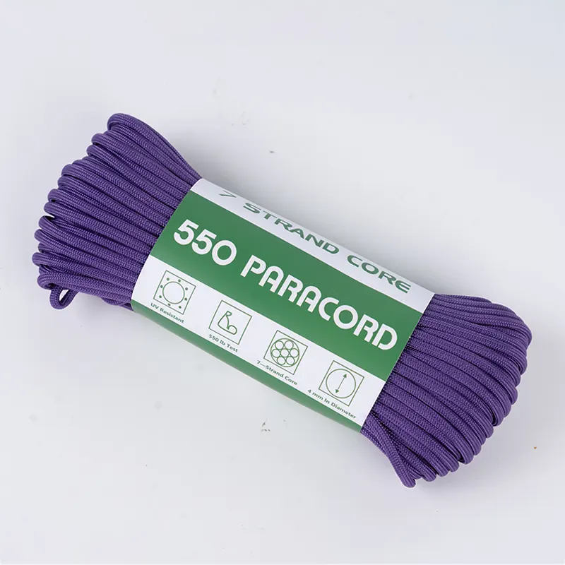 7 Strand Core 4mm ठोस बैजनी 550 Polyester Paracord